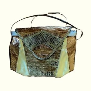Y2K NWOT Snakeskin Metallic Brown/Bronze, Gray and Gold Shoulder Bag/Crossbody